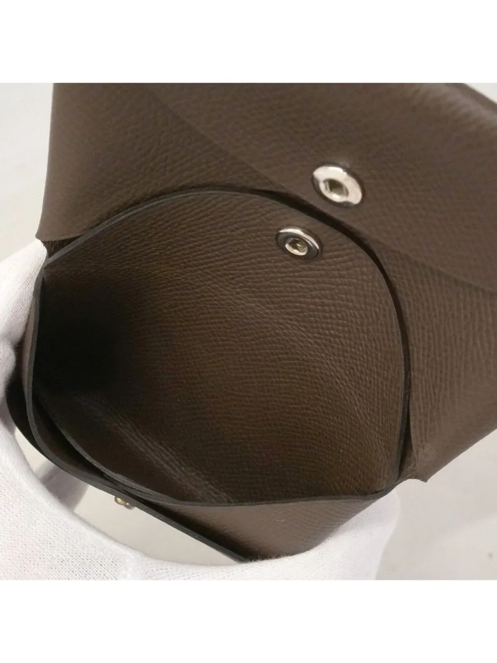 Hermes Coin Purse Calvi Duo Veau Epsom Ecorse Silver